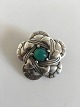 Georg Jensen Sølv Broche No 12 med Grøn Agat