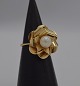 14k guldring m. perle. Str. 52