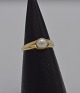 14k guldring m. perle. Str. 54