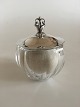 Georg Jensen Pudder Dunbold i Krystal Glas med Sterling Sølv Låg No 172