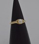 14k guldring m. perle. Str. 54