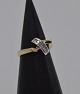 14k guldring m. quartz. Str. 47