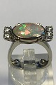 Georg Jensen 18 kt Hvidguld Ring Opal og Brillant