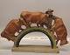 B&G Art Pottery B&G 1962 Farmer with cattle on the rainbow 31 x  48 cm K. Otto
