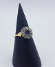 14k guldring m. topas og spinel. Str. 52