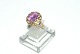 Gold ring ladies with pink zikon 14 carat gold