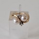 14 kt gold ring with pearls and diamonds