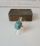 Egyptian Art Deco gold ring in 12 kt adorned with scarab cut in turquoise