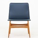 Børge Mogensen / Fredericia Furniture
BM 230 - Easy chair with frame of oak and seat and back upholstered with blue 
leather. Designed in 1954.
3 pcs. på lager
Good condition
