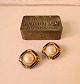 Chr. Dior vintage øreklips i forgyldt metal med emitteret perle