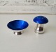 Salt & pepper set in sterling silver and blue enamel