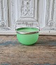 1800s sugar bowl in green opaline glass with silver-plated mounting