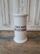 Royal Copenhagen pharmacy jar in white porcelain with black lettering