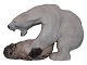 Royal Copenhagen
Large figurine, polar bear fighting with seal