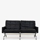 Poul Kjærholm / E. Kold Christensen
PK 31/2 - 2-seater sofa in original patinated black leather on matt chromed 
steel frame.
1 pc. in stock
Good, used condition
