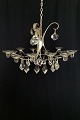 Georg Jensen Sterling Silver Chandelier by Henning Koppel with Glass No 1272