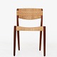 Ejner Larsen & Aksel Bender Madsen
Set of four dining chairs in teak with patinated cane, 1950s.
1 set in stock
Good, used condition
