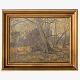 Carlo Hornung-Jensen
Oil on canvas. March sun in Dyrehaven from 1938, with gold painted frame. 
Signed.
1 pc. in stock
Good, used condition
