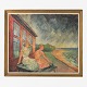 Ernst Goldschmidt
Painting. Two people and a view in a gold-painted frame.
1 pc. in stock
Good, used condition
