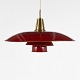 Poul Henningsen / Louis Poulsen
PH 5/3 - Pendant in brass with hoist. Shades in red lacquered metal from the 
1940s.
1 pc. in stock
Original condition
