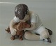 B&G 1951 Boy with dog 13 cm In white