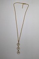 Georg Jensen Sterling Silver Gilt Necklace with Daisy Pendant