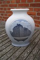 Royal Copenhagen Danish porcelain, large oval vase with motif of Bredgade 
mansion in Copenhagen