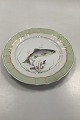 Royal Copenhagen Grøn Fisketallerken No 919/1710 med Salmo Trutta