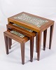 Set Of Deposit Tables - Rosewood - Royal Copenhagen Tiles - Severin Hansen - 
1960s
Great condition
