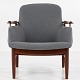 Finn Juhl / Niels Vodder
NV 53 - Rare armchair in solid teak with dark gray textile. Stamped by the 
carpenter. Designed in 1953.
1 pc. in stock
Good condition
