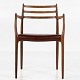 N. O. Møller / J.L. Møllers Møbelfabrik
NO 62 - Armchair in rosewood with seat in brown leather.
1 pc. in stock
Good condition

