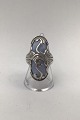 Georg Jensen Sterling Sølv Ring No. 18 Chalcedon  Moonlight Blossom