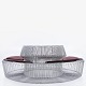 Verner Panton / Montana
Pantonova Concave sofa in chromed steel wire consisting of 8 assembled modules 
and 5 seat cushions in burgundy velour. The design was developed by Verner 
Panton in 1971.
1 set in stock
