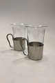 Just Andersen/Holmegaard A pair of Pewter Cups with Glass No. 2504