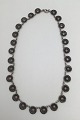 Georg Jensen Sterling Sølv Marguerit Halskæde, sort