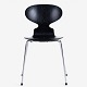 Arne Jacobsen
AJ 3100 - Black-lacquered ant chair with steel frame. The price shown is for 
the version shown, which appears original and black-lacquered.
Contact us regarding stock
