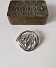 Evald Nielsen silver brooch decorated with snowdrops