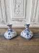 Royal Copenhagen Blue Fluted full lace pair of candlesticks no. 1138