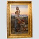 Vilhelm Rosenstand; Oil painting, woman and child