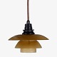 Poul Henningsen / Louis Poulsen.PH 1/1 - Pendant lamp with amber glass shades. Stamped 