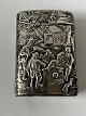 Sterling silver matchbox with a beautiful motif. Stamped 925.