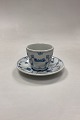 Bing og Grøndahl Blåmalet Musselmalet Hotel med Logo Kaffe -og Underkop No. 744