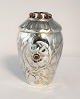 Knud Georg Jensen, Copenhagen (KGI). Small silver vase with stone (830). Height 10 cm. Produced 1917.