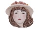 Doreen Middelboe art potteryWall-hanged lady with flower hat figurine