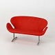 Rød miniature svane sofa11 cm