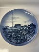 Royal Copenhagen Platte Motiv fra Vestforbrændingen.Måler 18 cm.