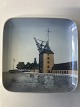 Bing & Grøndahl Firkantet asiet Den gamle kran ved holmen.Dek Nr. 1300-6609