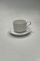 Bing and Grondahl/Kronjyden Stonware White Cordial Coffee Cup and Saucer No 305