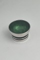 Georg Jensen Sterling Sølv Pyramide Saltkar No 632 (Grøn emalje)