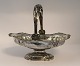 Russia. Silver bowl with handle (84). Length 21.5 cm. Width 17.5 cm.
